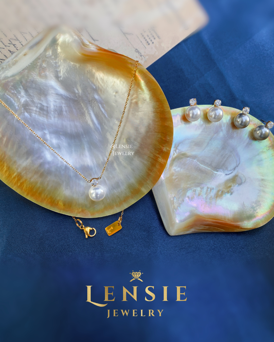 Grace Pearl Zircon Necklace β Handmade Jewelry