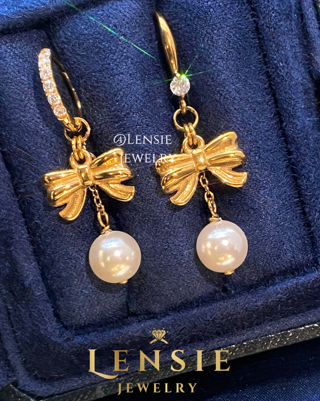 Bella Bow Pearl Hoop Or Hook Earrings – Handmade Jewelry