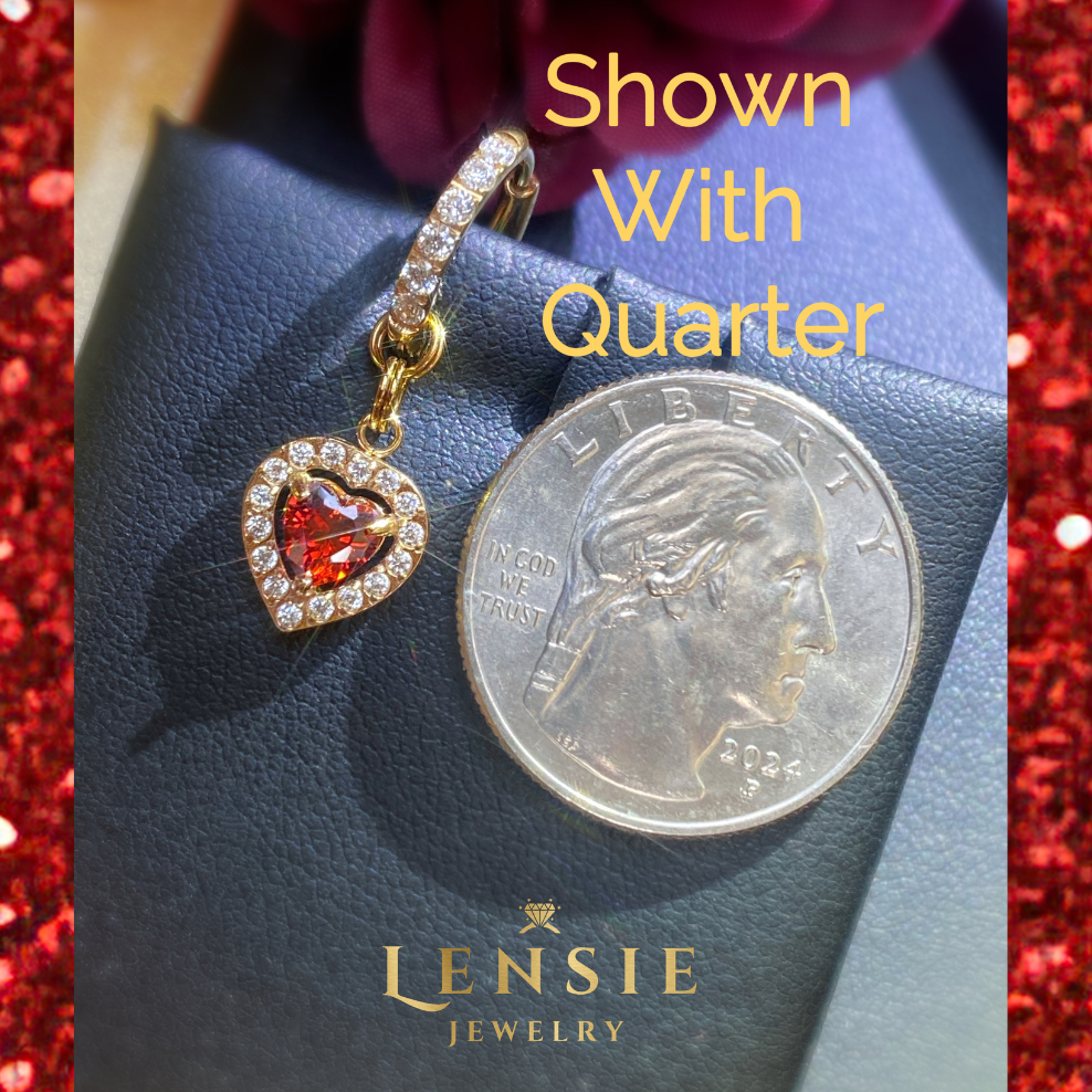 Garnet Birthstone Sparkle Earrings – January Red 5A Zircon Stainless Steel Earrings | Handmade | Gift for Her