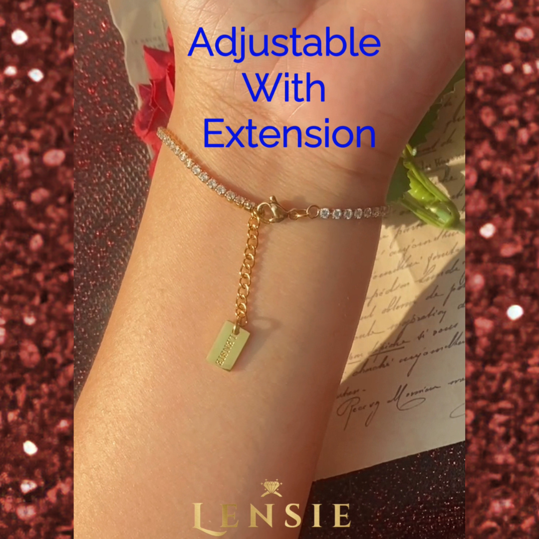 Garnet Birthstone Sparkle Bracelet – January Red 5A Zircon Stainless Steel Bracelet | Handmade | Gift for Her