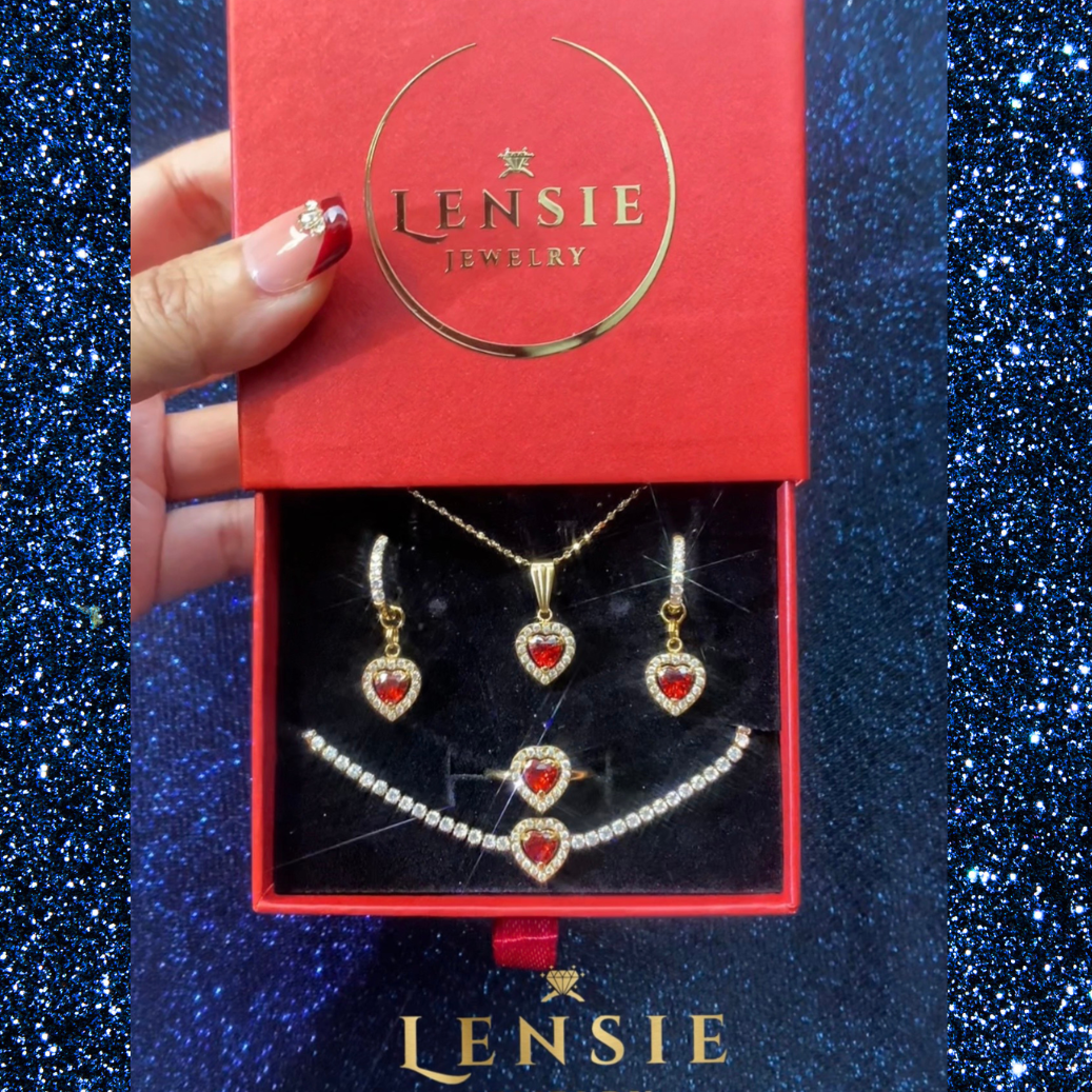 Garnet Birthstone Sparkle Adjustable Ring – January Red 5A Zircon Stainless Steel Adjustable Ring | Handmade | Gift for Her