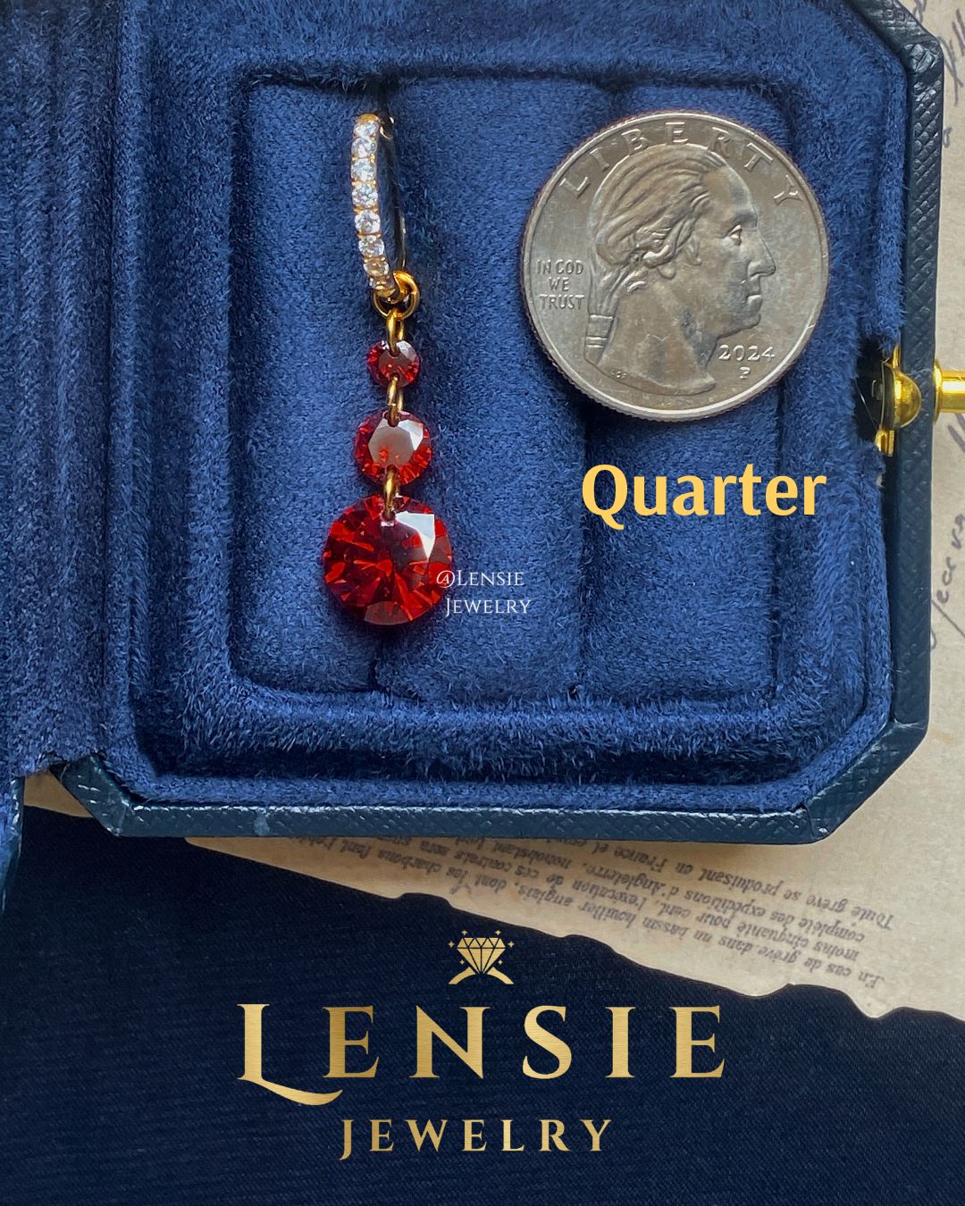 Garnet January Birthstone Sparkling 5A Zircon Stainless Steel Earrings – Handmade Jewelry