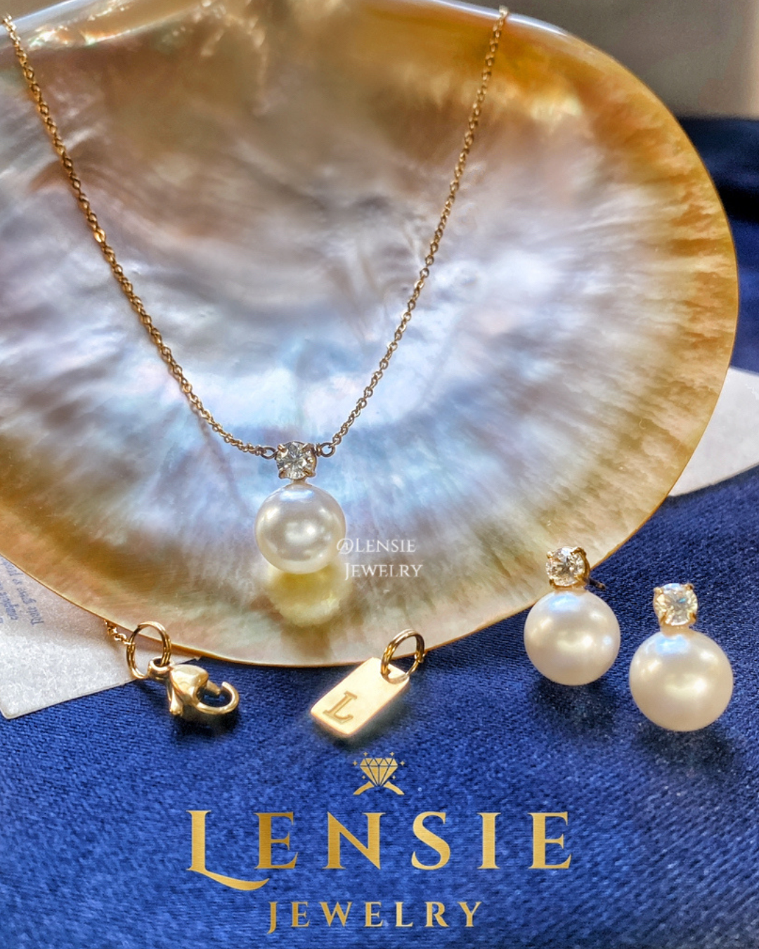 Grace Pearl Zircon Necklace – Handmade Jewelry