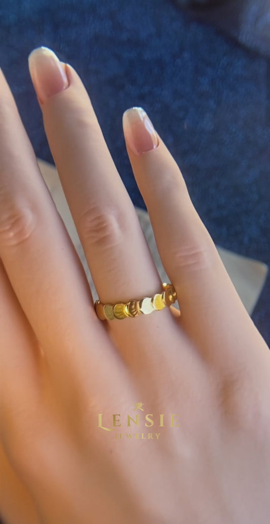 Serenity Gold-Plated Stainless Steel Curved Band Ring | Handmade | Gift for Her