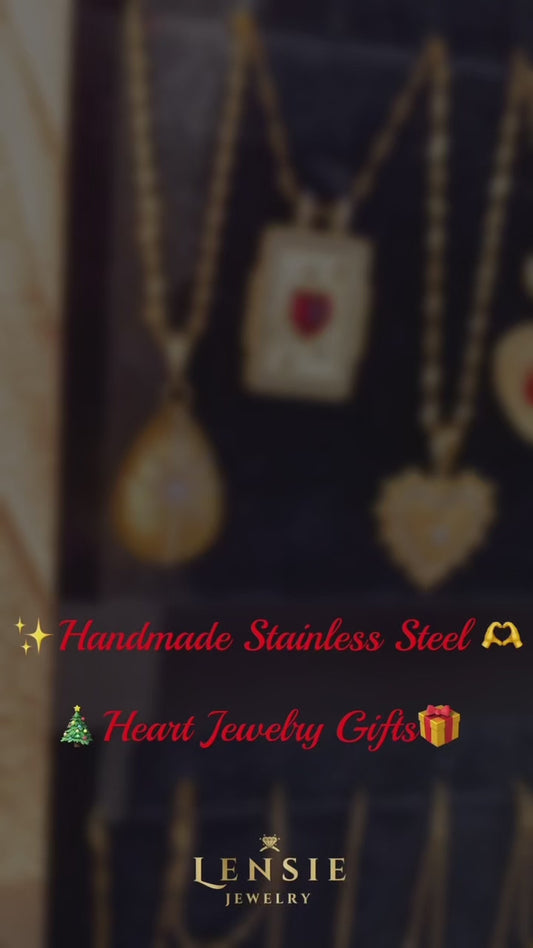 Dainty Hearts Stainless Steel Necklace – Handmade Jewelry